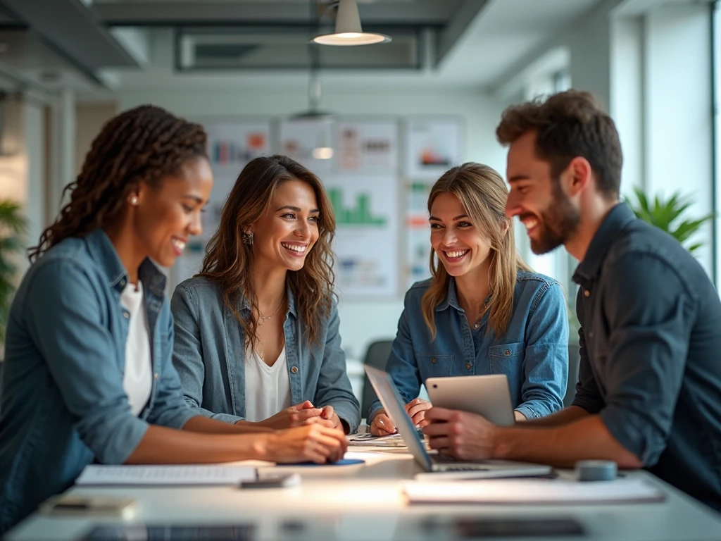 Equipe organizada representa como empresas crescem quando processos são delegados.